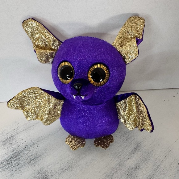 Ty Plush Purple Gold‎ Bat - Picture 1 of 7